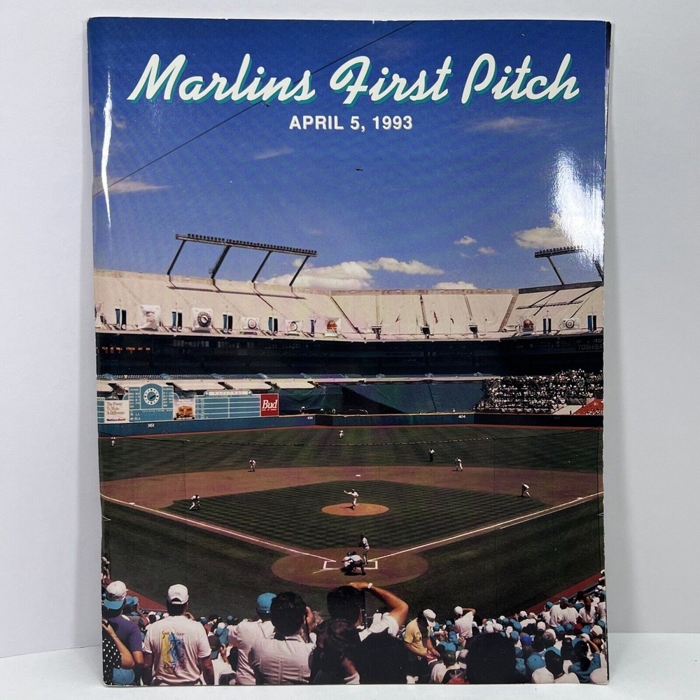 Florida Marlins Unsigned Marlins First Pitch Program - April 5 1993
